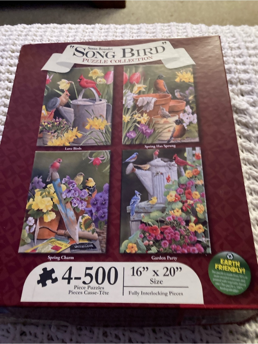 Song Bird Puzzle Collection - Maroon Box, 4 x 500-Piece Puzzles